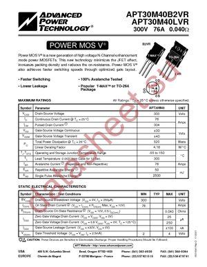 APT30M40LVRG datasheet  